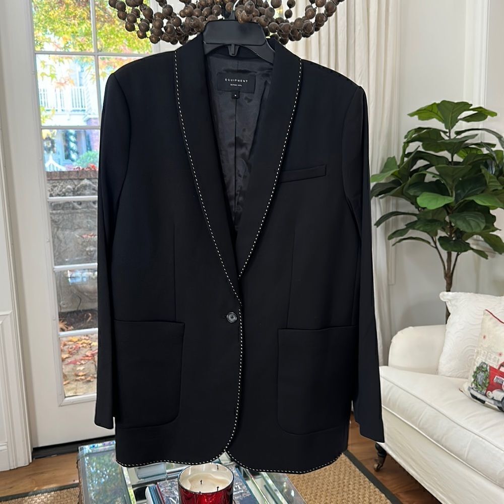 EQUIPMENT WOMEN’S BLACK BLAZER SIZE 10 NEW in Tag Bag
